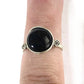 Ossidiana nera - anello regolabile laccato in argento